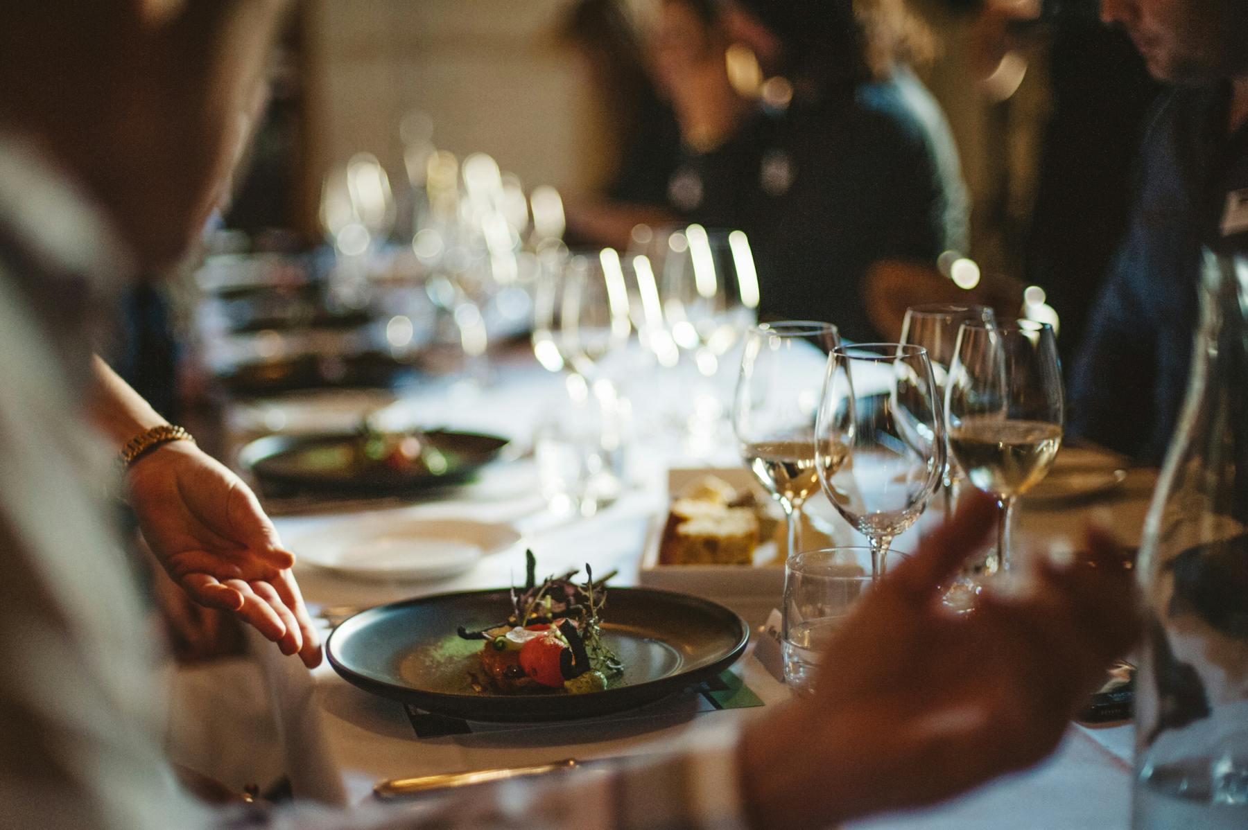 Events group dining food landscape